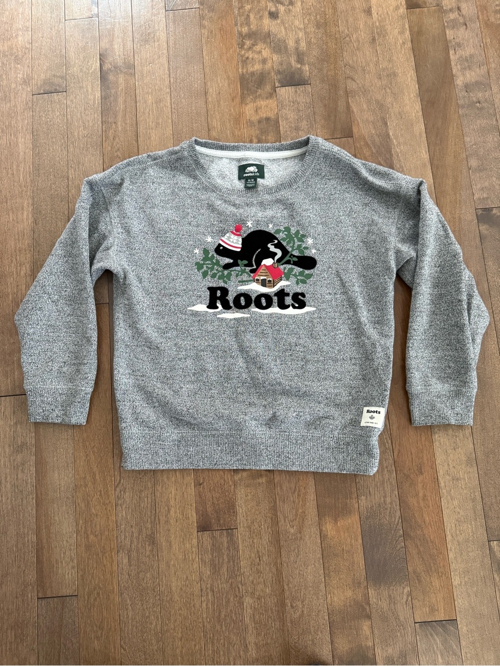 Roots Kids Beaver Crewneck Sweatshirt M 7–8Y Winter Graphic